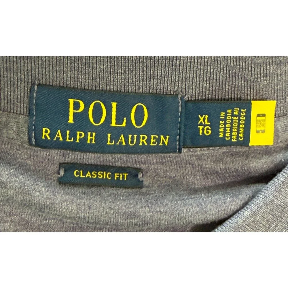Polo Ralph Lauren Mens XL TG Polo Shirt Purple Heathered Short Sleeve Pony